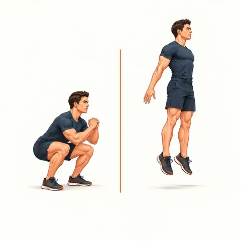 Squat sauté : les deux positions du mouvement